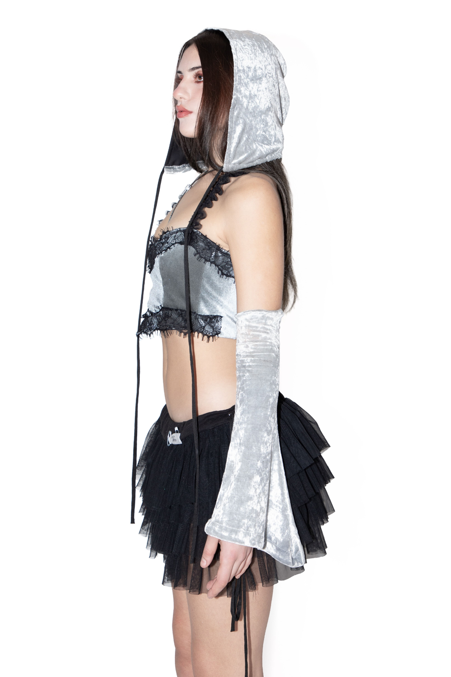 Corsetto argento in velluto