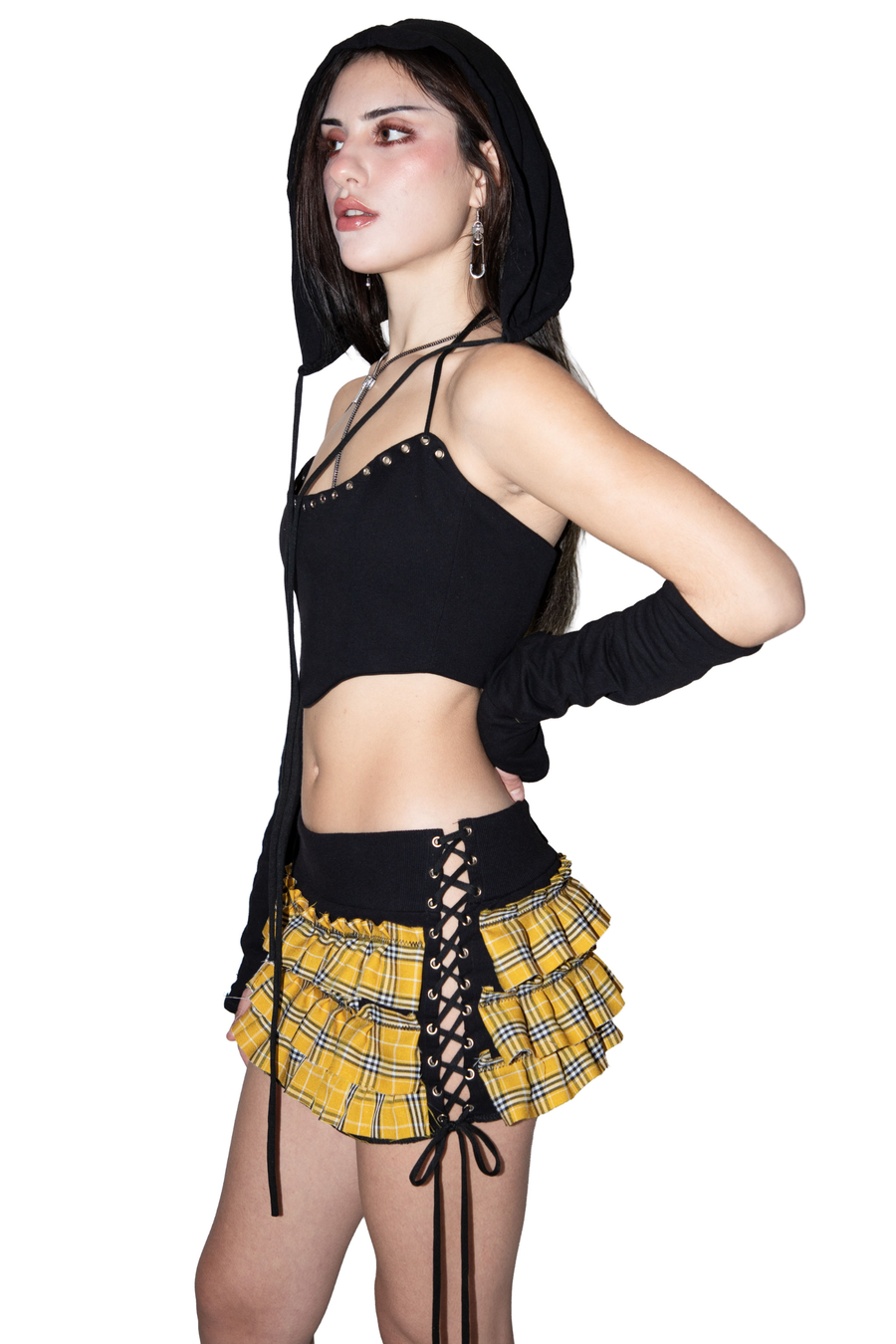 Set cappuccio e manicotti in felpa