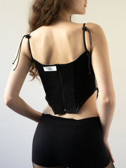 corsetto nero e grigio