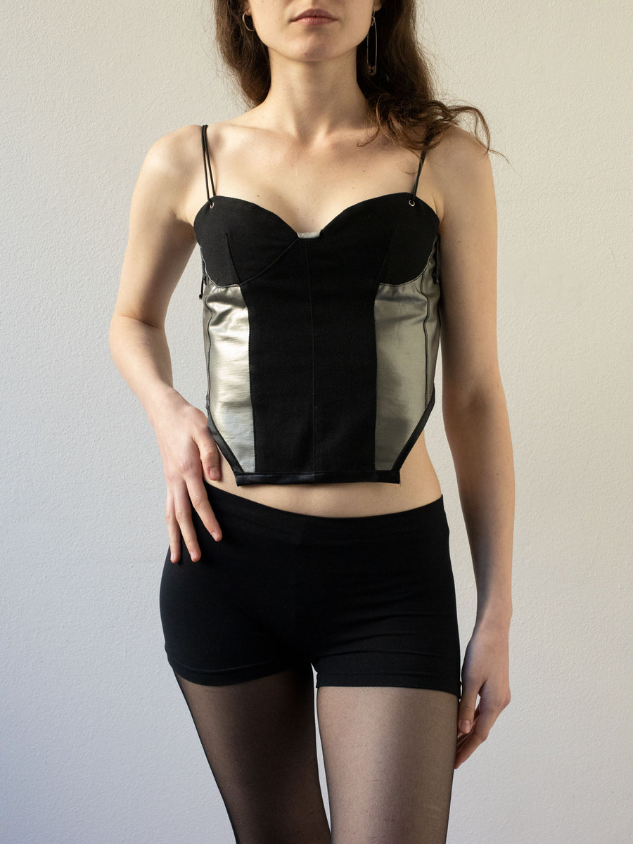 corsetto nero e grigio