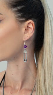 Purple Heart Earrings